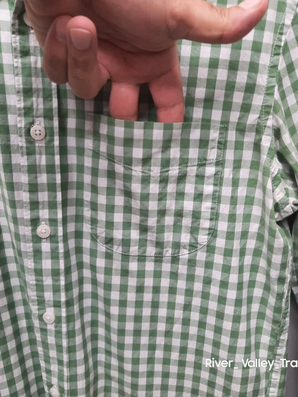 J.Crew Mens Small Gingham Check Long Sleeve Button Down Shirt Slim Fit Green